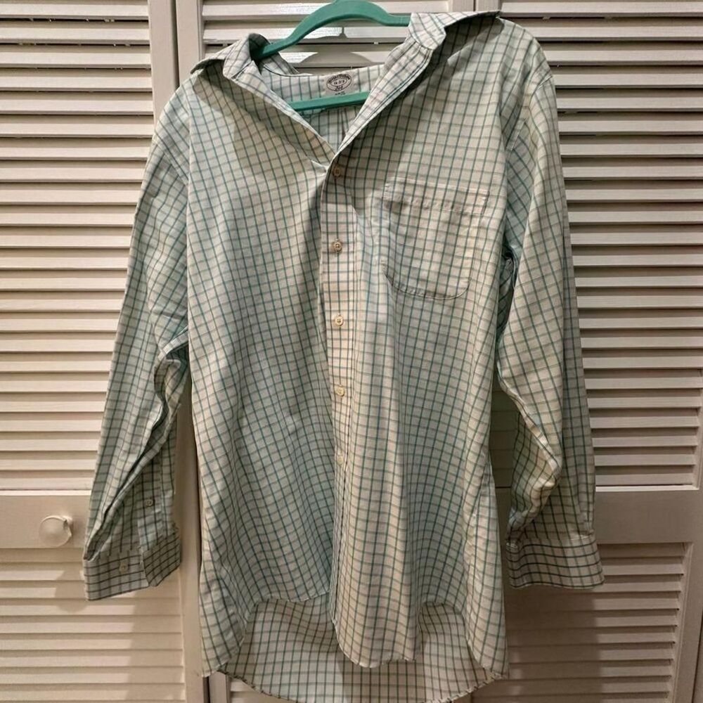 vintage Brooks‎ Brothers slim fit gingham men button down 346
